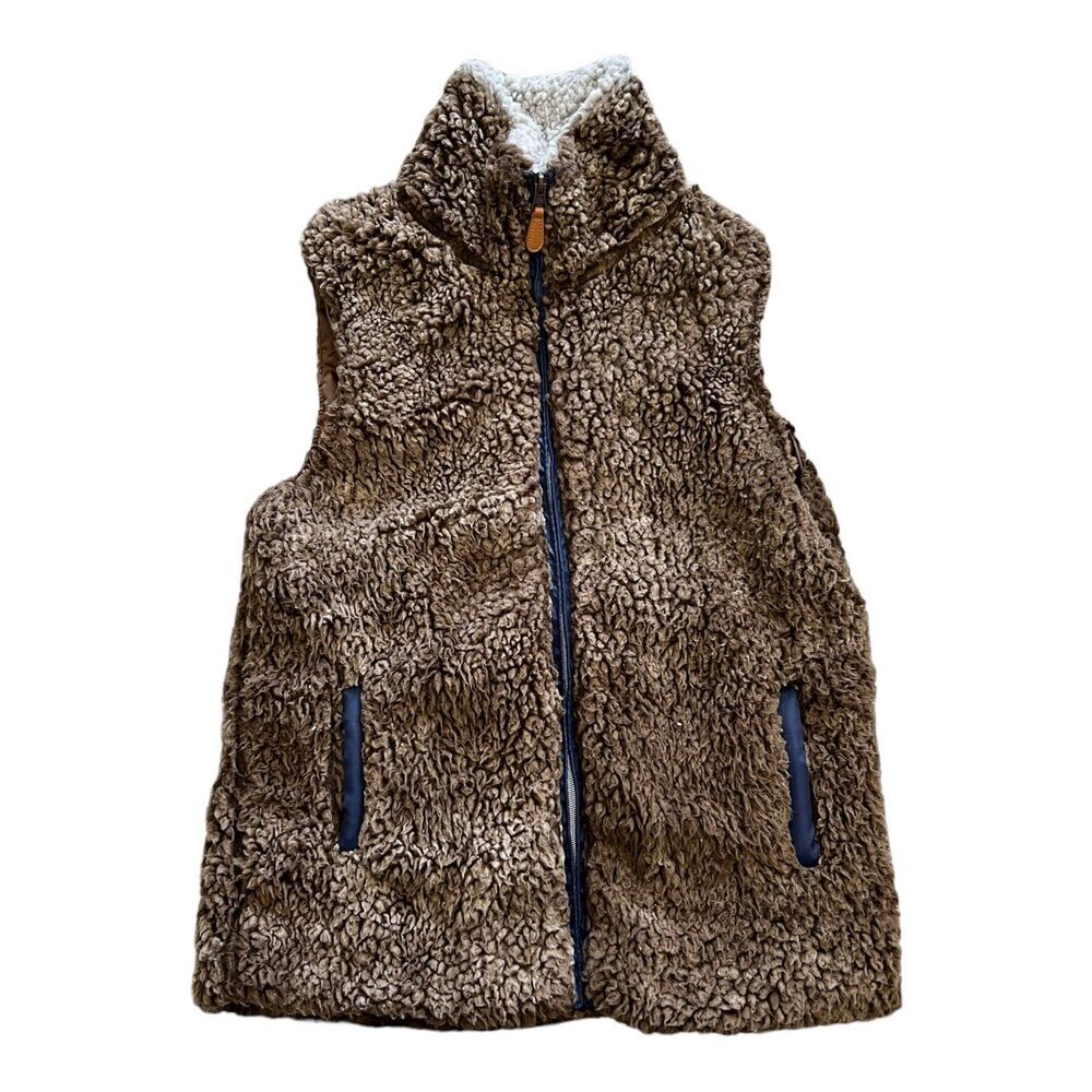 Simply Southern Brown Sherpa Faux Fur Vest M
